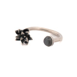 sterling silver adjustable floral succulent with labradorite gemstone ring