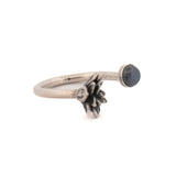 sterling silver adjustable floral succulent with labradorite gemstone ring