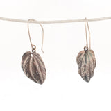 sterling silver small peperomia leaf earrings