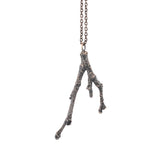 sterling silver vertical twig necklace