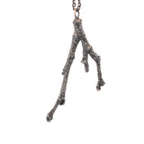 sterling silver vertical twig necklace
