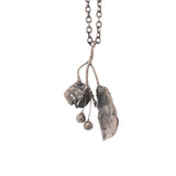 sterling silver cherry and leaf necklace