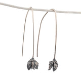 sterling silver ninebark seed pod wishbone earrings 4