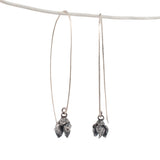 sterling silver ninebark seed pod wishbone earrings 3