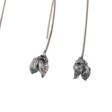 sterling silver ninebark seed pod wishbone earrings