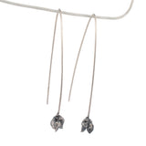 sterling silver ninebark seed pod wishbone earrings