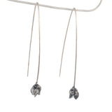 sterling silver ninebark seed pod wishbone earrings
