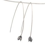 sterling silver ninebark seed pod wishbone earrings