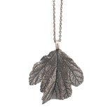 sterling silver ninebark leaf necklace