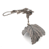 sterling silver ninebark leaf necklace