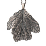 sterling silver ninebark leaf necklace
