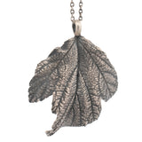 sterling silver ninebark leaf necklace