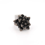 sterling silver floral succulent ring 7