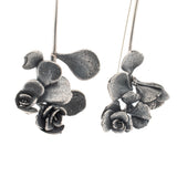 sterling silver sedum floral succulent wishbone earrings