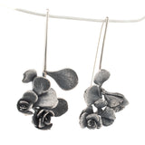 sterling silver sedum floral succulent wishbone earrings