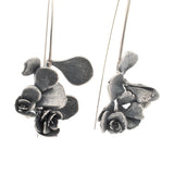 sterling silver sedum floral succulent wishbone earrings