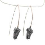 sterling silver large dandelion bud earrings