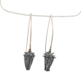 sterling silver large dandelion bud earrings
