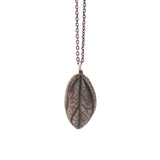 sterling silver small peperomia leaf necklace