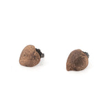 bronze string of hearts succulent earring studs