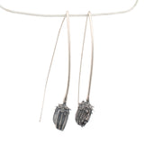 sterling silver large dandelion bud earrings 2