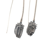 sterling silver large dandelion bud earrings 2