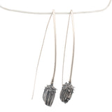 sterling silver large dandelion bud earrings 2