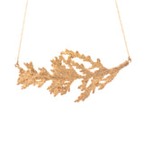 gold vermeil cedar sprig statement necklace