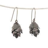 sterling silver hemlock cone earrings