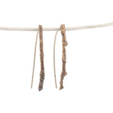 bronze short twig earrings
