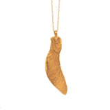 gold vermeil maple seed necklace 1