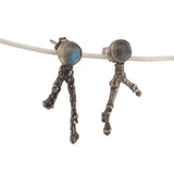 sterling silver twig with labradorite stones earrings