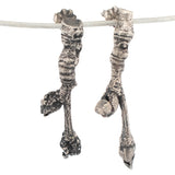 sterling silver American Sycamore twig & bud earrings