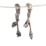 sterling silver American Sycamore twig & bud earrings