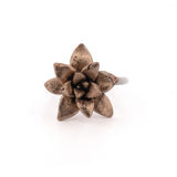 bronze floral succulent ring 1