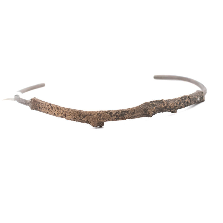 bronze twig on sterling silver cuff bracelet 2