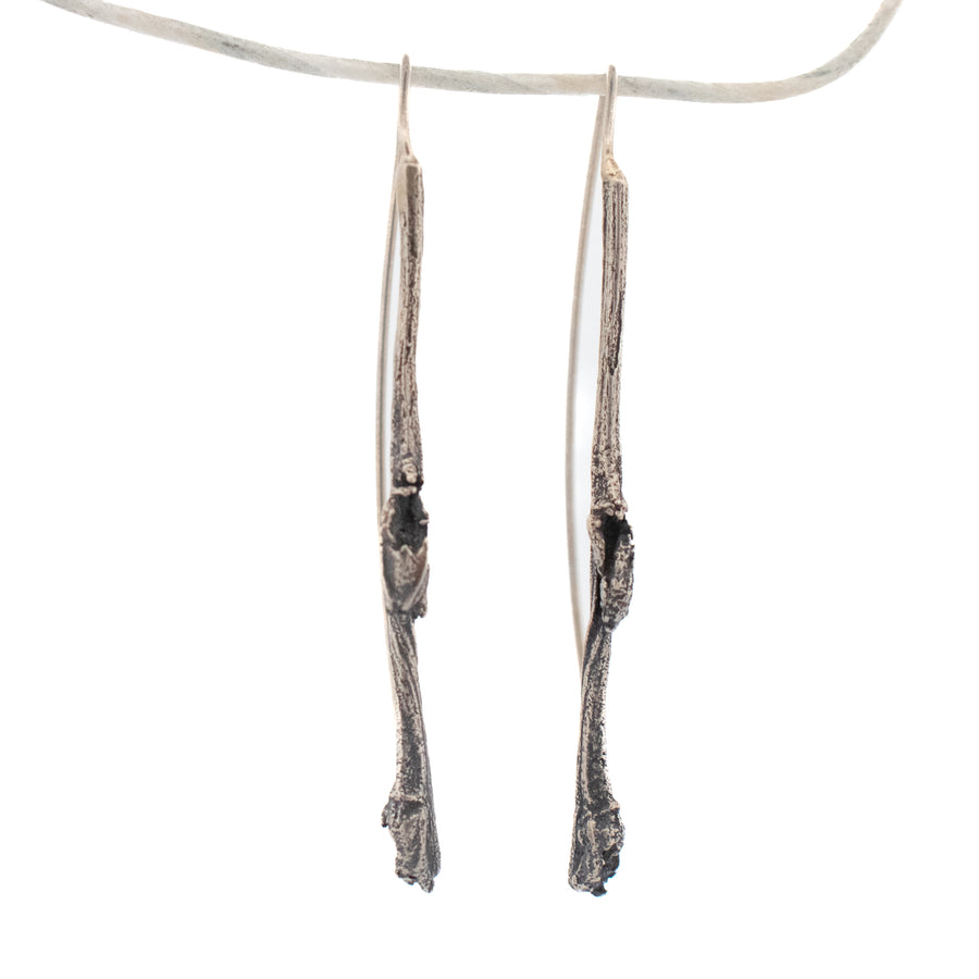 sterling silver willow twig earrings