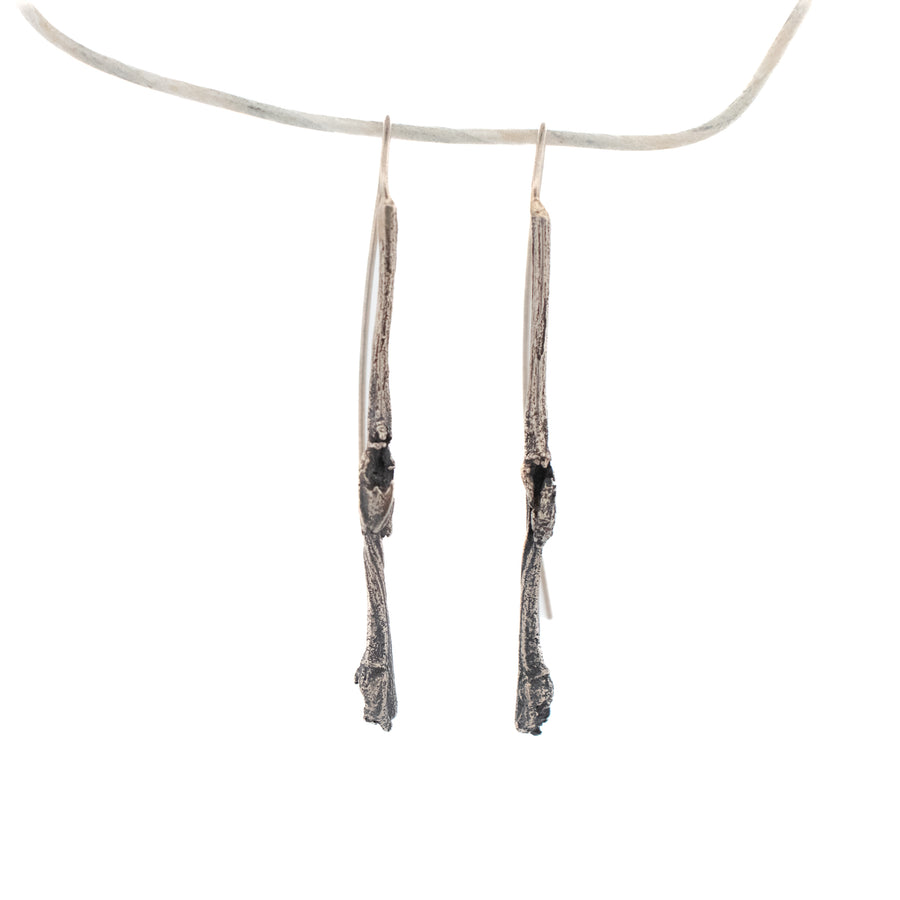 sterling silver willow twig earrings