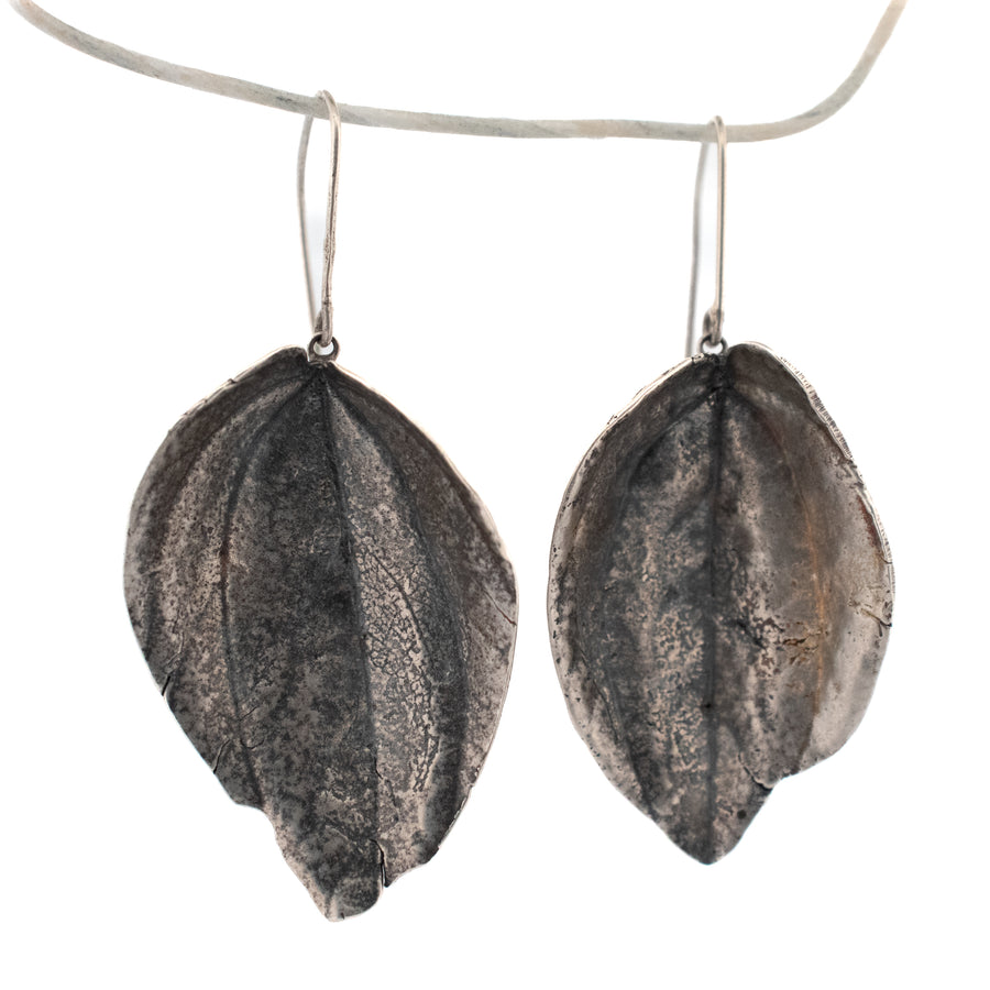 sterling silver peperomia leaf earrings 2