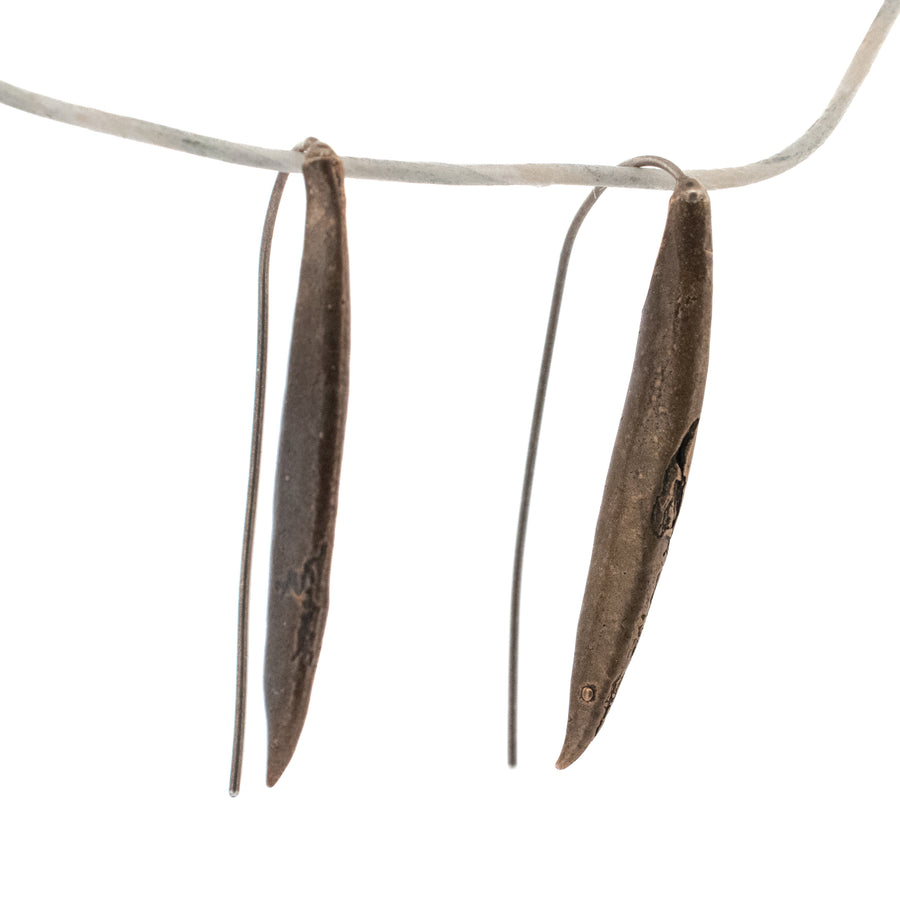bronze happy bean succulent earrings 2