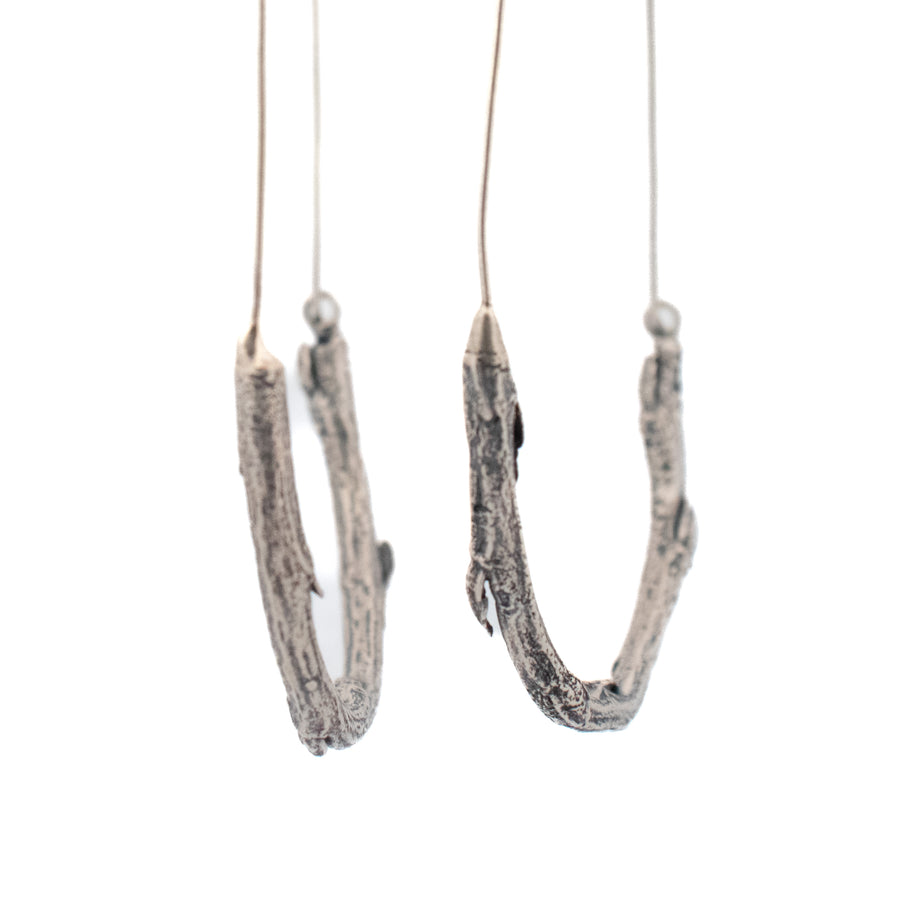 sterling silver twig loop hoop earrings 2