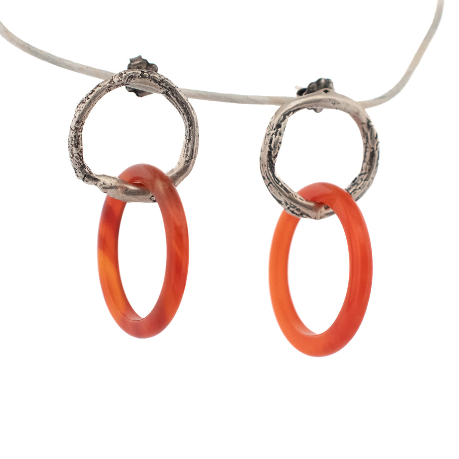 willow and carnelian rings earrings