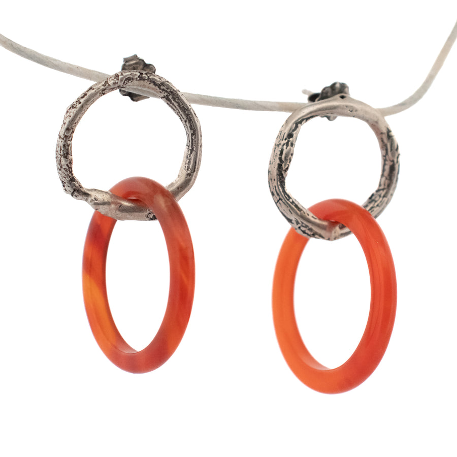 willow and carnelian rings earrings