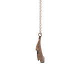 bronze single leaf holiday cactus necklace 2