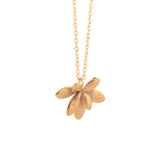 gold vermeil large floral succulent necklace 4