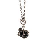 sterling silver giant poppy pod necklace