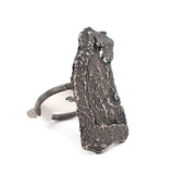 sterling silver vertical tree bark ring 1