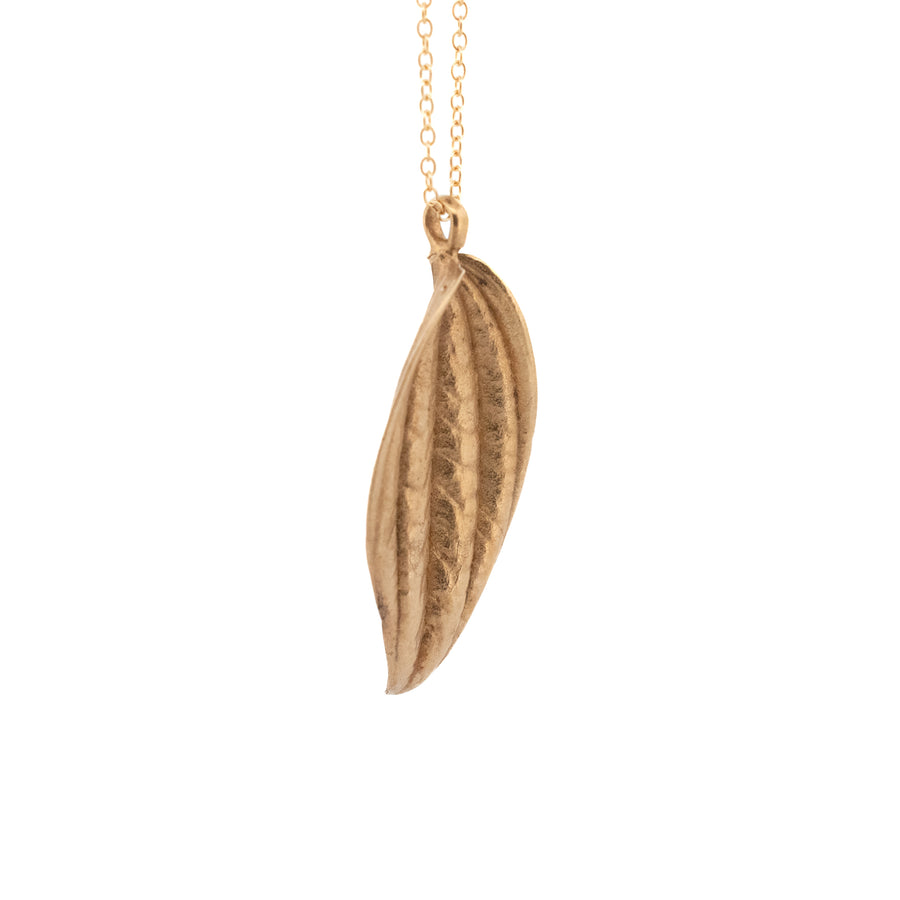 gold vermeil peperomia leaf necklace 1