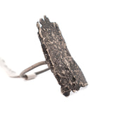 sterling silver vertical tree bark ring 2