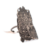 sterling silver vertical tree bark ring 2